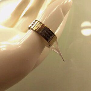 Gold Cross Lord's Prayer Ring Stainless Steel Christian Finger Jewelry